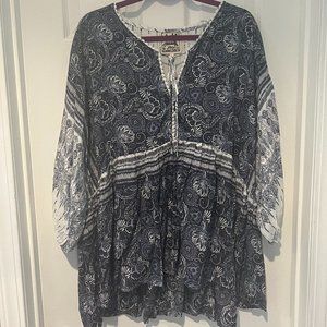 NWT JAASE CHLOE TUNIC NAVY BLUE/WHITE SIZE L CAN FIT 2XL/3XL